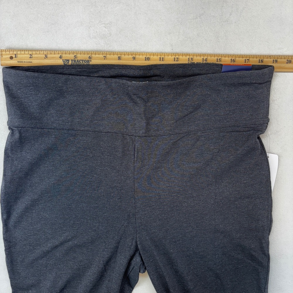 Spalding Leggings Women 2X Heather Grey High Waist 4-Way Stretch New Workout - Picture 5 of 8